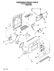 12 - Dispenser And Front Parts parts for Kitchenaid Refrigerator KSSP48QMS03 from AppliancePartsPros.com