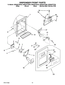 09 - Dispenser Front Parts parts for Kitchenaid Refrigerator KSRG22FTWH00 from AppliancePartsPros.com
