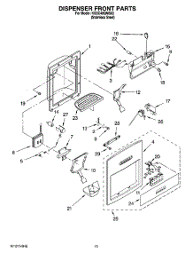 12 - Dispenser And Front Parts parts for Kitchenaid Refrigerator KSSC48QMS03 from AppliancePartsPros.com
