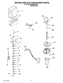 06 - Motor And Ice Container Parts parts for Kitchenaid Refrigerator KSRB22FRBX02 from AppliancePartsPros.com