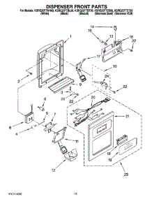 08 - Dispenser Front Parts parts for Kitchenaid Refrigerator KSRG25FTST00 from AppliancePartsPros.com