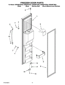 07 - Freezer Door Parts parts for Kitchenaid Refrigerator KSRS25FTWH00 from AppliancePartsPros.com