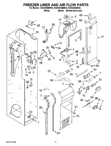 08 - Freezer Liner And Air Flow Parts parts for Kitchenaid Refrigerator KSSS48QMB03 from AppliancePartsPros.com