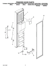 07 - Freezer Door Parts parts for Kitchenaid Refrigerator KSRS25CSBL01 from AppliancePartsPros.com