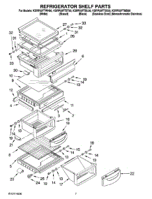 05 - Refrigerator Shelf Parts parts for Kitchenaid Refrigerator KSRP22FTBL00 from AppliancePartsPros.com