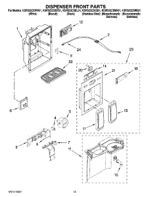 08 - Dispenser Front Parts parts for Kitchenaid Refrigerator KSRS25CSMK01 from AppliancePartsPros.com