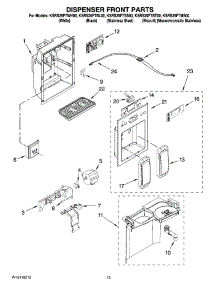 08 - Dispenser Front Parts parts for Kitchenaid Refrigerator KSRS25FTMS00 from AppliancePartsPros.com
