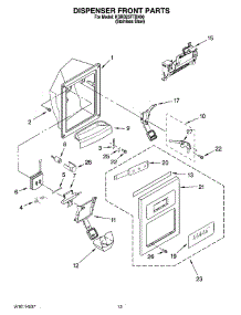 08 - Dispenser Front Parts parts for Kitchenaid Refrigerator KSRB25FTBX00 from AppliancePartsPros.com
