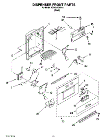 12 - Dispenser And Front Parts parts for Kitchenaid Refrigerator KSSO48QMB03 from AppliancePartsPros.com