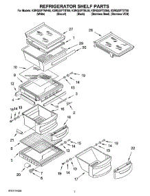 05 - Refrigerator Shelf Parts parts for Kitchenaid Refrigerator KSRG22FTSS00 from AppliancePartsPros.com