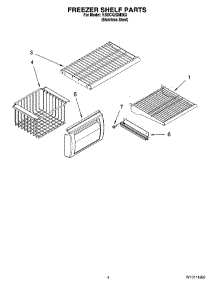 03 - Freezer Shelf Parts parts for Kitchenaid Refrigerator KSSC42QMS03 from AppliancePartsPros.com
