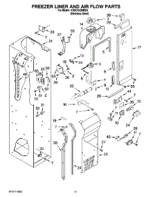 08 - Freezer Liner And Air Flow Parts parts for Kitchenaid Refrigerator KSSC42QMS03 from AppliancePartsPros.com