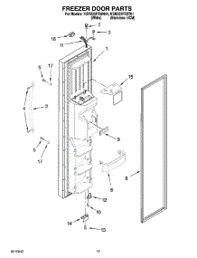 08 - Freezer Door Parts parts for Kitchenaid Refrigerator KSRX22FSST01 from AppliancePartsPros.com