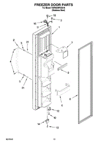 08 - Freezer Door Parts parts for Kitchenaid Refrigerator KSRG22FKSS18 from AppliancePartsPros.com