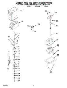 06 - Motor And Ice Container Parts parts for Kitchenaid Refrigerator KSRG22FKBT18 from AppliancePartsPros.com