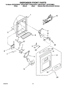 09 - Dispenser Front Parts parts for Kitchenaid Refrigerator KSRP22FSBL01 from AppliancePartsPros.com