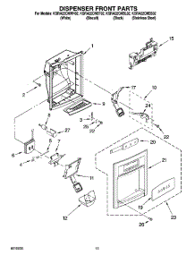 09 - Dispenser Front Parts parts for Kitchenaid Refrigerator KSRA22CNBL02 from AppliancePartsPros.com