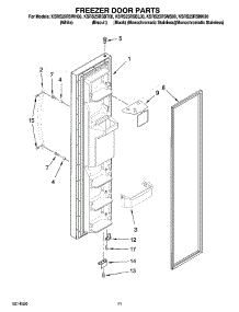 07 - Freezer Door Parts parts for Kitchenaid Refrigerator KSRS25RSMS00 from AppliancePartsPros.com