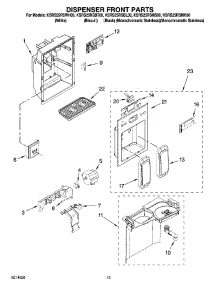 08 - Dispenser Front Parts parts for Kitchenaid Refrigerator KSRS25RSBL00 from AppliancePartsPros.com