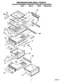 03 - Refrigerator Shelf Parts parts for Kitchenaid Refrigerator KSRA25CNWH02 from AppliancePartsPros.com
