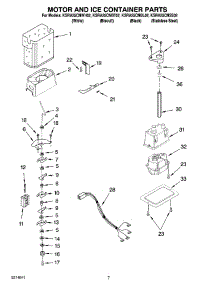 05 - Motor And Ice Container Parts parts for Kitchenaid Refrigerator KSRA25CNWH02 from AppliancePartsPros.com