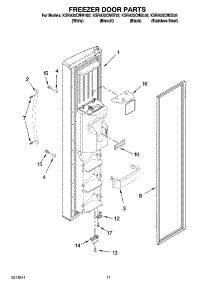 07 - Freezer Door Parts parts for Kitchenaid Refrigerator KSRA25CNWH02 from AppliancePartsPros.com