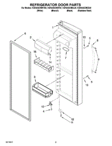 06 - Refrigerator Door Parts parts for Kitchenaid Refrigerator KSRA25CNBL02 from AppliancePartsPros.com
