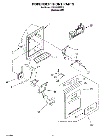 09 - Dispenser Front Parts parts for Kitchenaid Refrigerator KSRX22FSST02 from AppliancePartsPros.com