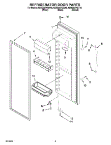 06 - Refrigerator Door Parts parts for Kitchenaid Refrigerator KSRG25FKWH18 from AppliancePartsPros.com