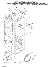 02 - Refrigerator Liner Parts parts for Kitchenaid Refrigerator KSRP25FSBT01 from AppliancePartsPros.com