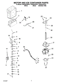 05 - Motor And Ice Container Parts parts for Kitchenaid Refrigerator KSRX25FSBL01 from AppliancePartsPros.com