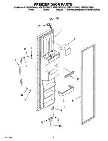 07 - Freezer Door Parts parts for Kitchenaid Refrigerator KSRP25FSBL01 from AppliancePartsPros.com