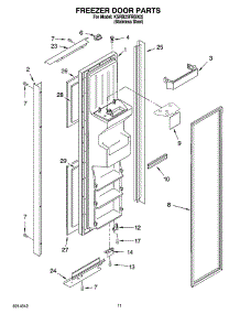 07 - Freezer Door Parts parts for Kitchenaid Refrigerator KSRB25FRBX02 from AppliancePartsPros.com