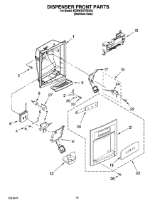 08 - Dispenser Front Parts parts for Kitchenaid Refrigerator KSRW25CRSS03 from AppliancePartsPros.com