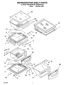 05 - Refrigerator Shelf Parts parts for Kitchenaid Refrigerator KSRX22FSWH00 from AppliancePartsPros.com