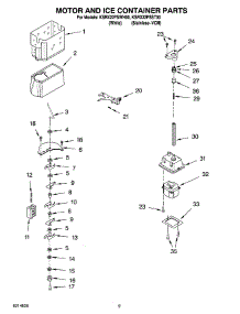 06 - Motor And Ice Container Parts parts for Kitchenaid Refrigerator KSRX22FSWH00 from AppliancePartsPros.com