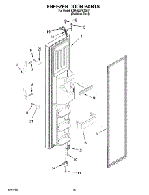 08 - Freezer Door Parts parts for Kitchenaid Refrigerator KSRG22FKSS17 from AppliancePartsPros.com
