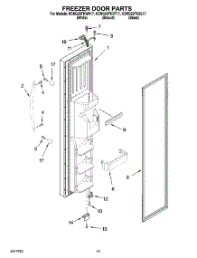 08 - Freezer Door Parts parts for Kitchenaid Refrigerator KSRG22FKBL17 from AppliancePartsPros.com
