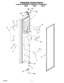 07 - Freezer Door Parts parts for Kitchenaid Refrigerator KSRG25FKBT17 from AppliancePartsPros.com