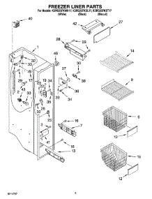 04 - Freezer Liner Parts parts for Kitchenaid Refrigerator KSRG25FKWH17 from AppliancePartsPros.com