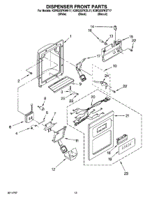 08 - Dispenser Front Parts parts for Kitchenaid Refrigerator KSRG25FKWH17 from AppliancePartsPros.com