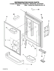 05 - Refrigerator Door Parts parts for Kitchenaid Refrigerator KBRA22KRBL01 from AppliancePartsPros.com
