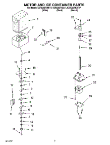 05 - Motor And Ice Container Parts parts for Kitchenaid Refrigerator KSRG25FKBL17 from AppliancePartsPros.com
