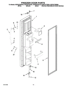 08 - Freezer Door Parts parts for Kitchenaid Refrigerator KSRP22FSWH00 from AppliancePartsPros.com