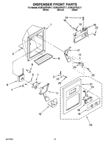 09 - Dispenser Front Parts parts for Kitchenaid Refrigerator KSRG22FKWH17 from AppliancePartsPros.com
