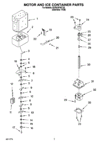 05 - Motor And Ice Container Parts parts for Kitchenaid Refrigerator KSRI25FNST02 from AppliancePartsPros.com