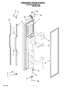 07 - Freezer Door Parts parts for Kitchenaid Refrigerator KSRI25FNST02 from AppliancePartsPros.com