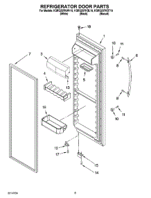 06 - Refrigerator Door Parts parts for Kitchenaid Refrigerator KSRG25FKBL16 from AppliancePartsPros.com