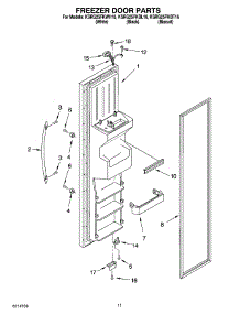 07 - Freezer Door Parts parts for Kitchenaid Refrigerator KSRG25FKBL16 from AppliancePartsPros.com