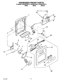 08 - Dispenser Front Parts parts for Kitchenaid Refrigerator KSRG25FKBL16 from AppliancePartsPros.com